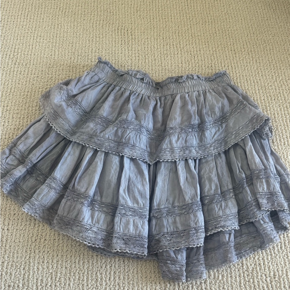 LoveShackFancy Lilac Mini Skirt